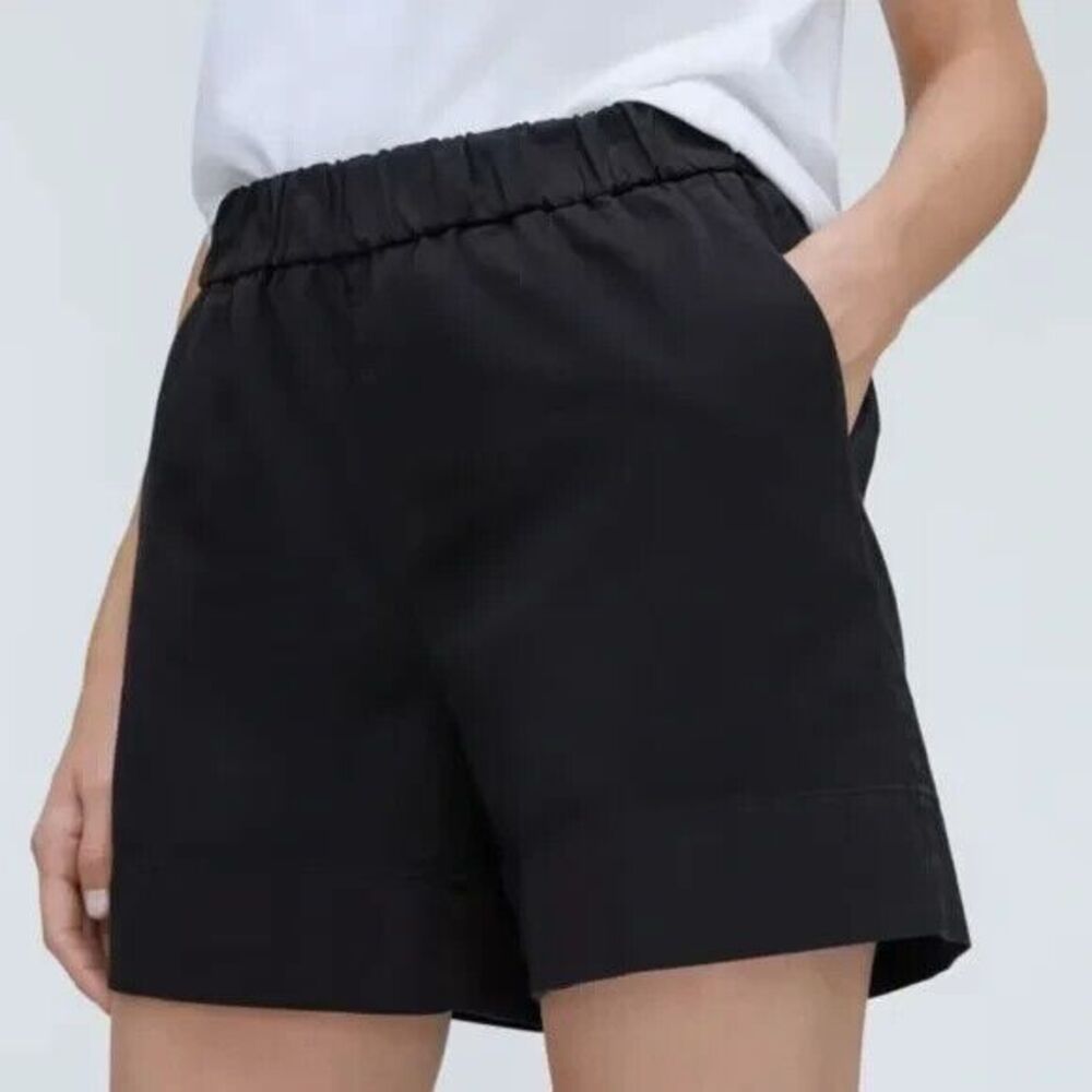 EVERLANE The Easy Short Size 0 Black Pull On Elastic Waist With Pockets EUC B5